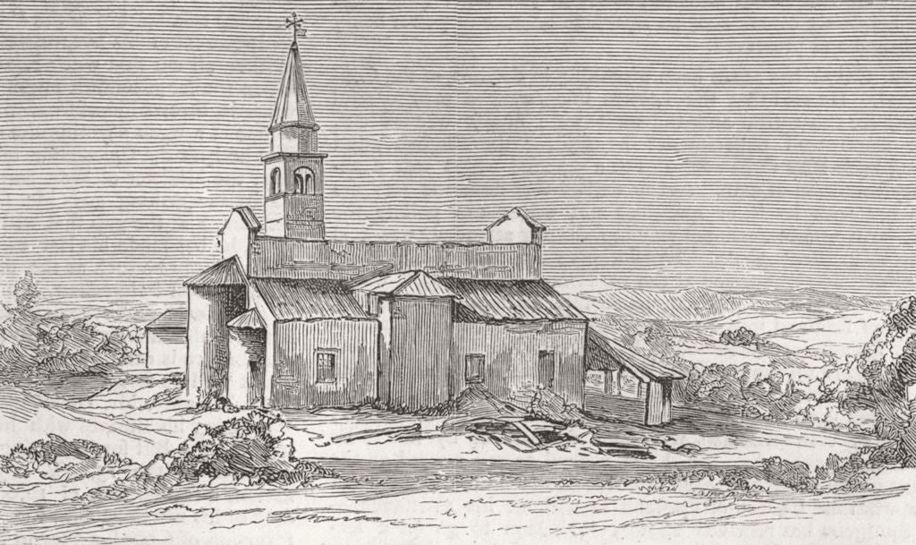 ITALY. Earthquake. Church, Conegliano 1873 old antique vintage print picture